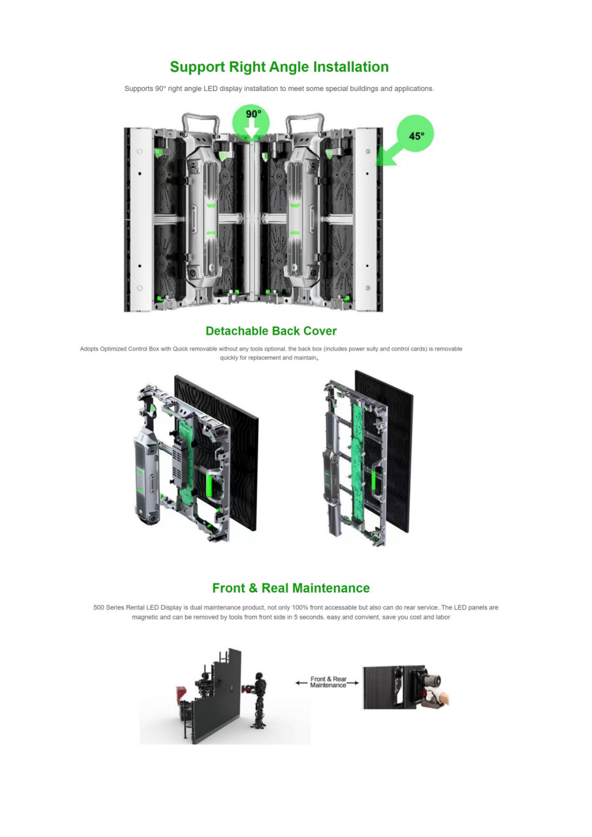 dual service rental LED screen